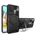 Custodia per telefono con supporto magnetico per camshield scorrevole con texture CD, For Samsung Galaxy A71 5G, For Samsung Galaxy A71 4G, For Samsung Galaxy A51 4G