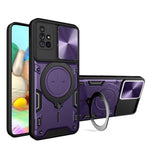 Custodia per telefono con supporto magnetico per camshield scorrevole con texture CD, For Samsung Galaxy A71 5G, For Samsung Galaxy A71 4G, For Samsung Galaxy A51 4G
