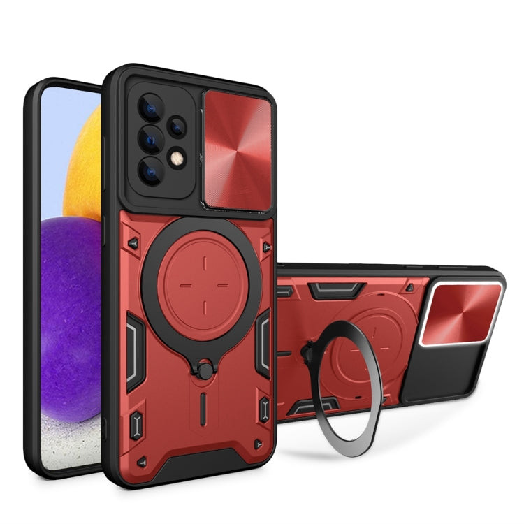Custodia per telefono con supporto magnetico per camshield scorrevole con texture CD, For Samsung Galaxy A32 4G, For Samsung Galaxy A72 4G / 5G, For Samsung Galaxy A52 5G / 4G, For Samsung Galaxy A32 5G