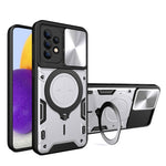 Custodia per telefono con supporto magnetico per camshield scorrevole con texture CD, For Samsung Galaxy A32 4G, For Samsung Galaxy A72 4G / 5G, For Samsung Galaxy A52 5G / 4G, For Samsung Galaxy A32 5G