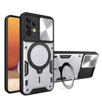 Custodia per telefono con supporto magnetico per camshield scorrevole con texture CD, For Samsung Galaxy A32 4G, For Samsung Galaxy A72 4G / 5G, For Samsung Galaxy A52 5G / 4G, For Samsung Galaxy A32 5G