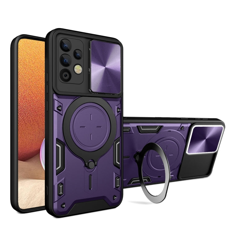 Custodia per telefono con supporto magnetico per camshield scorrevole con texture CD, For Samsung Galaxy A32 4G, For Samsung Galaxy A72 4G / 5G, For Samsung Galaxy A52 5G / 4G, For Samsung Galaxy A32 5G