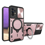 Custodia per telefono con supporto magnetico per camshield scorrevole con texture CD, For Samsung Galaxy A32 4G, For Samsung Galaxy A72 4G / 5G, For Samsung Galaxy A52 5G / 4G, For Samsung Galaxy A32 5G