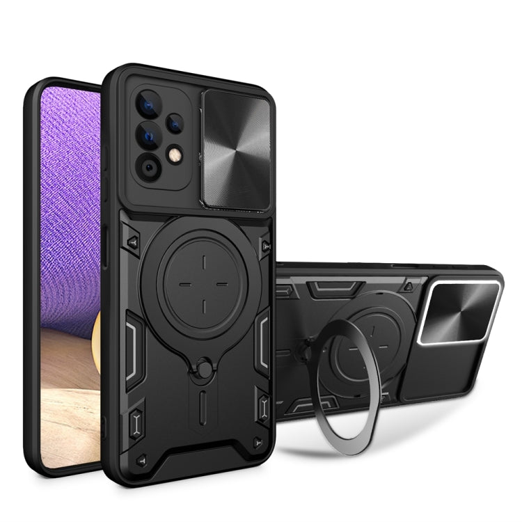 Custodia per telefono con supporto magnetico per camshield scorrevole con texture CD, For Samsung Galaxy A32 4G, For Samsung Galaxy A72 4G / 5G, For Samsung Galaxy A52 5G / 4G, For Samsung Galaxy A32 5G