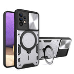 Custodia per telefono con supporto magnetico per camshield scorrevole con texture CD, For Samsung Galaxy A32 4G, For Samsung Galaxy A72 4G / 5G, For Samsung Galaxy A52 5G / 4G, For Samsung Galaxy A32 5G