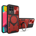 Custodia per telefono con supporto magnetico per camshield scorrevole con texture CD, For Samsung Galaxy A35 5G, For Samsung Galaxy S23 FE 5G, For Samsung Galaxy M53 5G, For Samsung Galaxy M33 5G