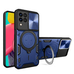 Custodia per telefono con supporto magnetico per camshield scorrevole con texture CD, For Samsung Galaxy A35 5G, For Samsung Galaxy S23 FE 5G, For Samsung Galaxy M53 5G, For Samsung Galaxy M33 5G