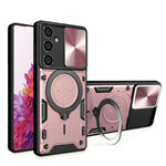 Custodia per telefono con supporto magnetico per camshield scorrevole con texture CD, For Samsung Galaxy A35 5G, For Samsung Galaxy S23 FE 5G, For Samsung Galaxy M53 5G, For Samsung Galaxy M33 5G