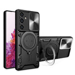 Custodia per telefono con supporto magnetico per camshield scorrevole con texture CD, For Samsung Galaxy A35 5G, For Samsung Galaxy S23 FE 5G, For Samsung Galaxy M53 5G, For Samsung Galaxy M33 5G