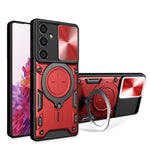 Custodia per telefono con supporto magnetico per camshield scorrevole con texture CD, For Samsung Galaxy A35 5G, For Samsung Galaxy S23 FE 5G, For Samsung Galaxy M53 5G, For Samsung Galaxy M33 5G