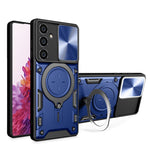 Custodia per telefono con supporto magnetico per camshield scorrevole con texture CD, For Samsung Galaxy A35 5G, For Samsung Galaxy S23 FE 5G, For Samsung Galaxy M53 5G, For Samsung Galaxy M33 5G