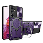 Custodia per telefono con supporto magnetico per camshield scorrevole con texture CD, For Samsung Galaxy A35 5G, For Samsung Galaxy S23 FE 5G, For Samsung Galaxy M53 5G, For Samsung Galaxy M33 5G