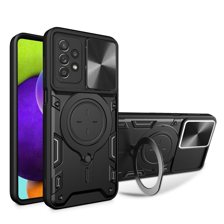 Custodia per telefono con supporto magnetico per camshield scorrevole con texture CD, For Samsung Galaxy A32 4G, For Samsung Galaxy A72 4G / 5G, For Samsung Galaxy A52 5G / 4G, For Samsung Galaxy A32 5G
