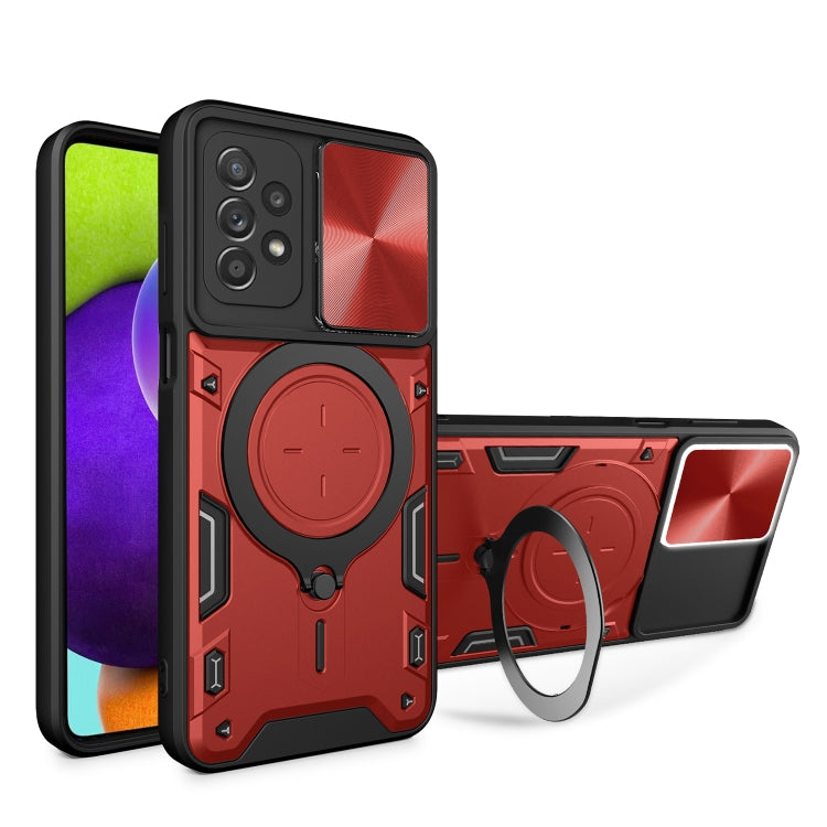 Custodia per telefono con supporto magnetico per camshield scorrevole con texture CD, For Samsung Galaxy A32 4G, For Samsung Galaxy A72 4G / 5G, For Samsung Galaxy A52 5G / 4G, For Samsung Galaxy A32 5G