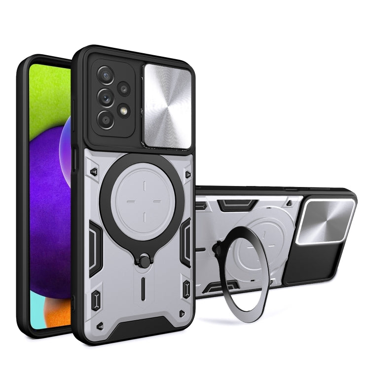 Custodia per telefono con supporto magnetico per camshield scorrevole con texture CD, For Samsung Galaxy A32 4G, For Samsung Galaxy A72 4G / 5G, For Samsung Galaxy A52 5G / 4G, For Samsung Galaxy A32 5G