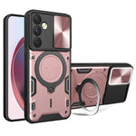Custodia per telefono con supporto magnetico per camshield scorrevole con texture CD, For Samsung Galaxy A35 5G, For Samsung Galaxy S23 FE 5G, For Samsung Galaxy M53 5G, For Samsung Galaxy M33 5G