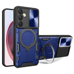 Custodia per telefono con supporto magnetico per camshield scorrevole con texture CD, For Samsung Galaxy A35 5G, For Samsung Galaxy S23 FE 5G, For Samsung Galaxy M53 5G, For Samsung Galaxy M33 5G