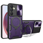 Custodia per telefono con supporto magnetico per camshield scorrevole con texture CD, For Samsung Galaxy A35 5G, For Samsung Galaxy S23 FE 5G, For Samsung Galaxy M53 5G, For Samsung Galaxy M33 5G