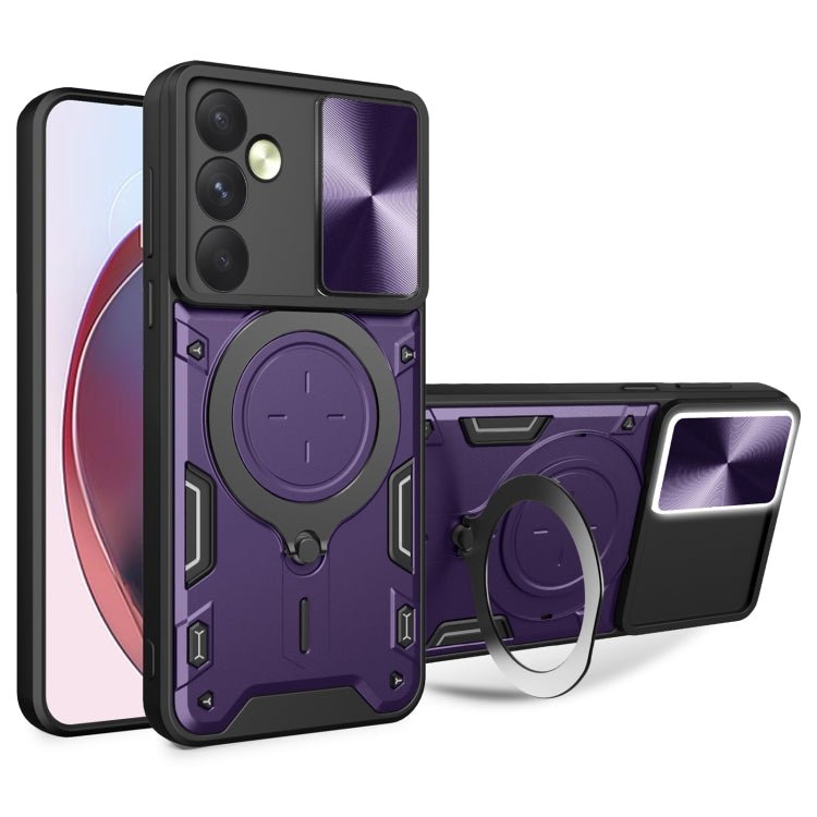 Custodia per telefono con supporto magnetico per camshield scorrevole con texture CD, For Samsung Galaxy A35 5G, For Samsung Galaxy S23 FE 5G, For Samsung Galaxy M53 5G, For Samsung Galaxy M33 5G