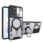 Custodia per telefono con supporto magnetico per camshield scorrevole con texture CD, For Samsung Galaxy Note20 Ultra, For Samsung Galaxy A21s, For Samsung Galaxy S20 Ultra, For Samsung Galaxy S20+