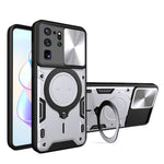 Custodia per telefono con supporto magnetico per camshield scorrevole con texture CD, For Samsung Galaxy Note20 Ultra, For Samsung Galaxy A21s, For Samsung Galaxy S20 Ultra, For Samsung Galaxy S20+