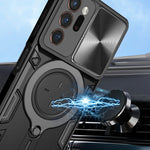 Custodia per telefono con supporto magnetico per camshield scorrevole con texture CD, For Samsung Galaxy Note20 Ultra, For Samsung Galaxy A21s, For Samsung Galaxy S20 Ultra, For Samsung Galaxy S20+