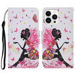 Custodia per cellulare in pelle flip disegno colorato 3D, For iPhone 15 Pro