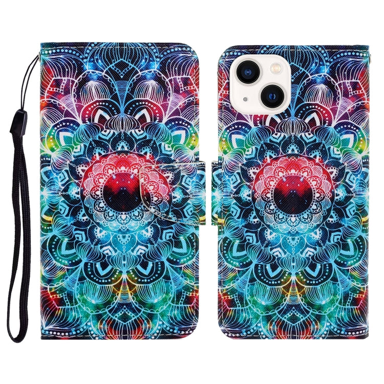 Custodia per cellulare in pelle flip disegno colorato 3D, For iPhone 15 Plus