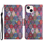Custodia per cellulare in pelle flip disegno colorato 3D, For iPhone 15 Plus