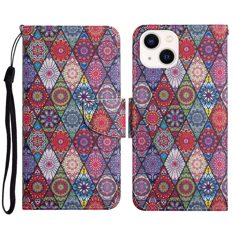 Custodia per cellulare in pelle flip disegno colorato 3D, For iPhone 15 Plus