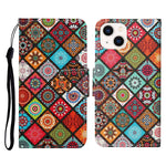 Custodia per cellulare in pelle flip disegno colorato 3D, For iPhone 15
