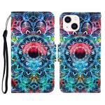 Custodia per cellulare in pelle flip disegno colorato 3D, For iPhone 15