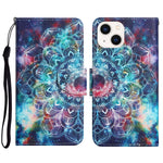 Custodia per cellulare in pelle flip disegno colorato 3D, For iPhone 15