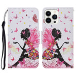 Custodia per cellulare in pelle flip disegno colorato 3D, For iPhone 16 Pro