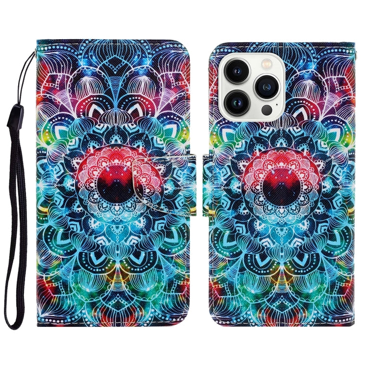 Custodia per cellulare in pelle flip disegno colorato 3D, For iPhone 16 Pro