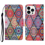 Custodia per cellulare in pelle flip disegno colorato 3D, For iPhone 16 Pro