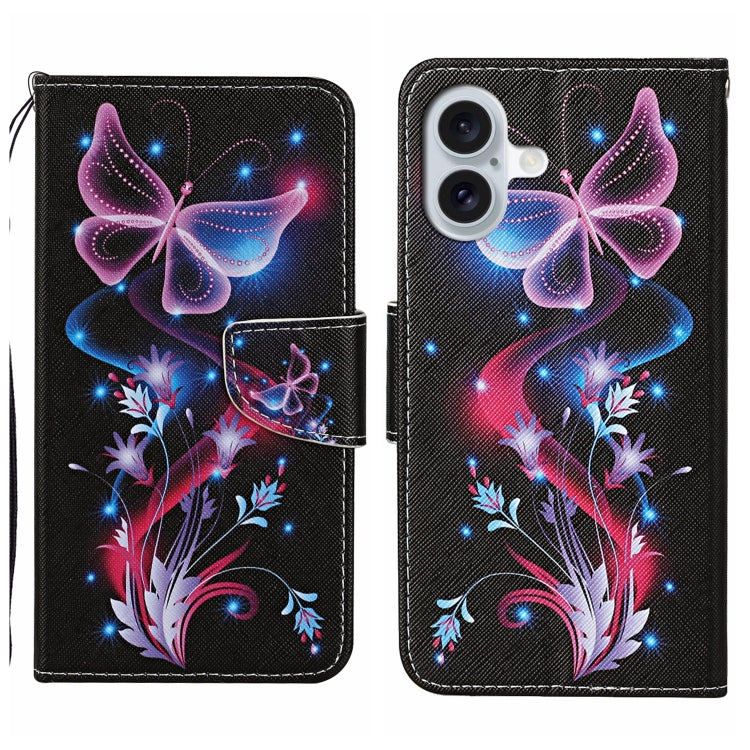 Custodia per cellulare in pelle flip disegno colorato 3D, For iPhone 16 Plus