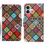 Custodia per cellulare in pelle flip disegno colorato 3D, For iPhone 16 Plus