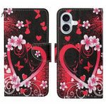 Custodia per cellulare in pelle flip disegno colorato 3D, For iPhone 16 Plus