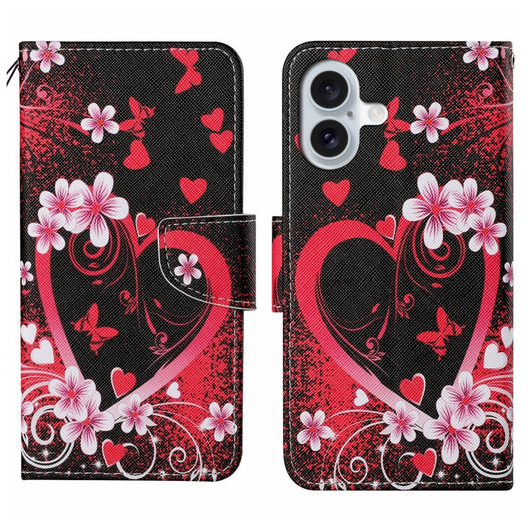 Custodia per cellulare in pelle flip disegno colorato 3D, For iPhone 16 Plus