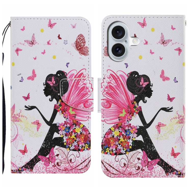 Custodia per cellulare in pelle flip disegno colorato 3D, For iPhone 16 Plus