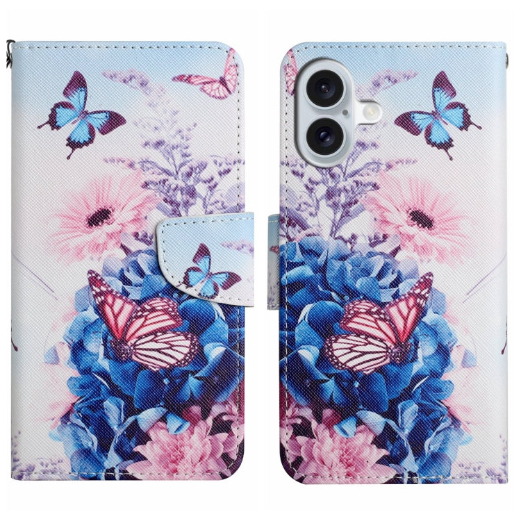 Custodia per cellulare in pelle flip disegno colorato 3D, For iPhone 16 Plus