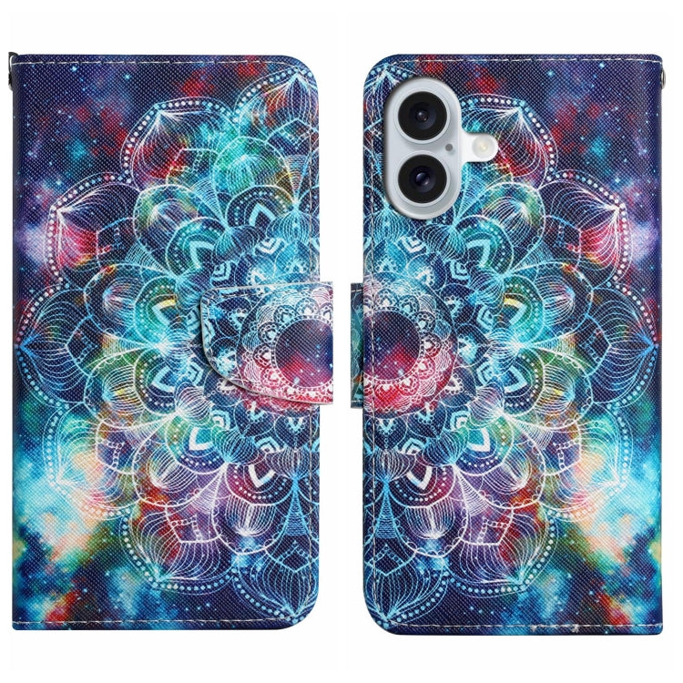 Custodia per cellulare in pelle flip disegno colorato 3D, For iPhone 16 Plus