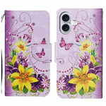 Custodia per cellulare in pelle flip disegno colorato 3D, For iPhone 16