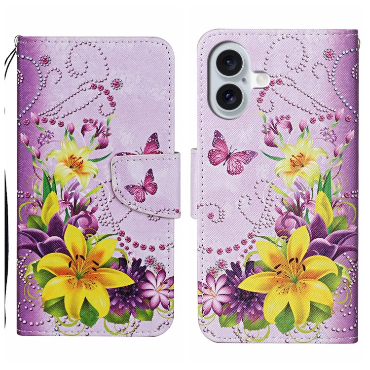 Custodia per cellulare in pelle flip disegno colorato 3D, For iPhone 16