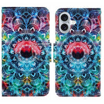 Custodia per cellulare in pelle flip disegno colorato 3D, For iPhone 16