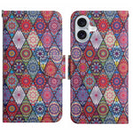 Custodia per cellulare in pelle flip disegno colorato 3D, For iPhone 16