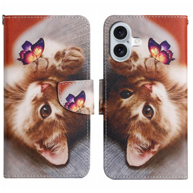 Custodia per cellulare in pelle flip disegno colorato 3D, For iPhone 16