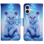 Custodia per cellulare in pelle flip disegno colorato 3D, For iPhone 16