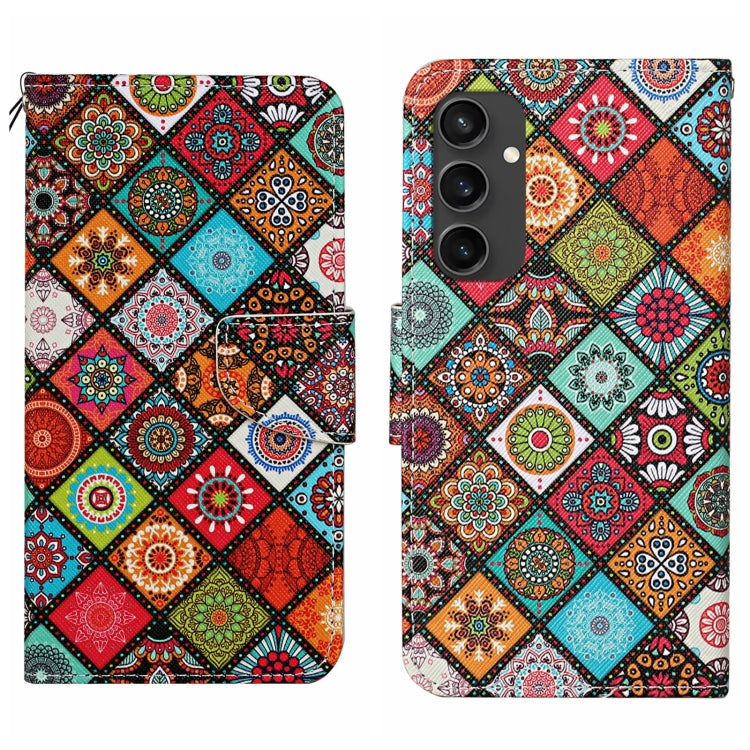 Custodia per cellulare in pelle flip disegno colorato 3D, For Samsung Galaxy S24 FE 5G